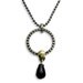 Sterling silver necklace integrated 9K yellow gold and smoky quartz - Rain dance.