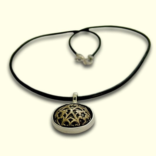 Sterling silver combined gold filigree lace necklace - The gypsy