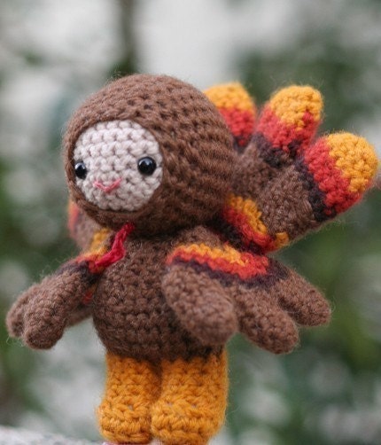 Crochet Pattern- Chester the turkey boy amigurumi doll
