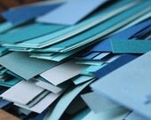 Large Box of Blue Paper Scraps