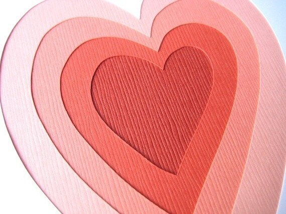 Layered Love - one hand cut art card