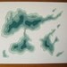 Topography in Teal No. 5 (8 x 10 original papercut)