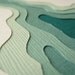 Topography in Teal No. 5 (8 x 10 original papercut)
