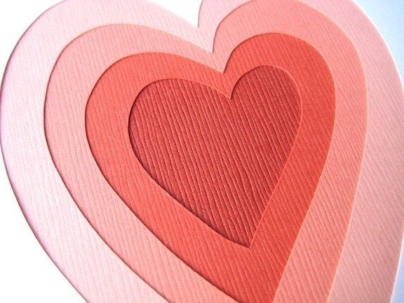 Layered Love - one hand cut art card