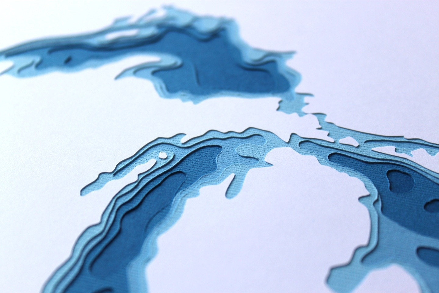 The Great Lakes - original 8 x 10 papercut art