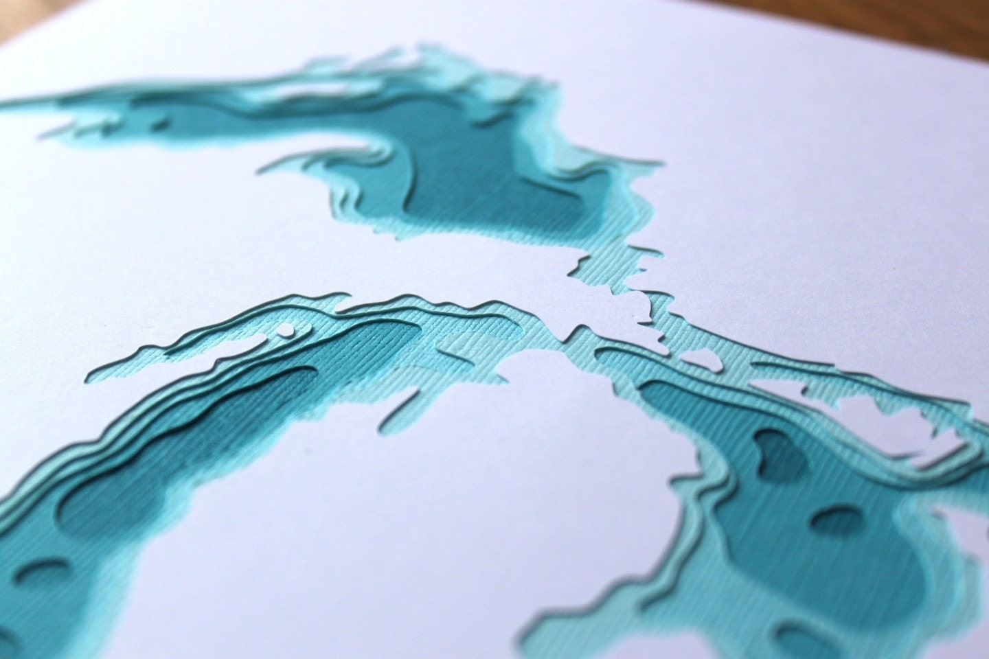 The Great Lakes - original 8 x 10 papercut art