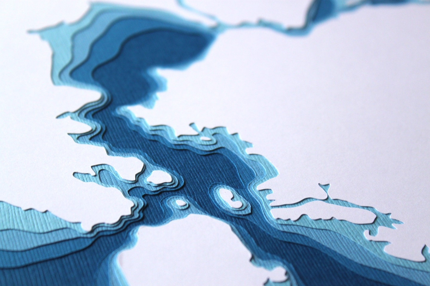 San Francisco Bay - original 8 x 10 papercut art