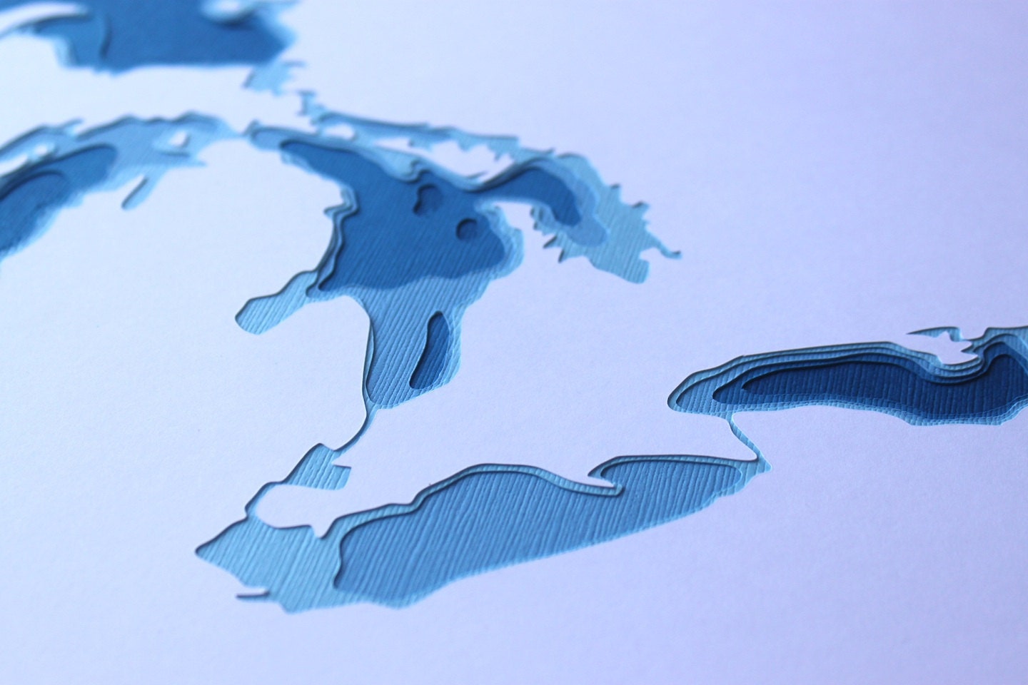 The Great Lakes - original 12 x 12 papercut art in your choice of color