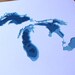 The Great Lakes - original 12 x 12 papercut art in your choice of color