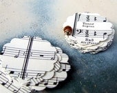 Sheet Music Stickers, Package of 20 stickers reclaimed from vintage paper by KisforCalligraphy
