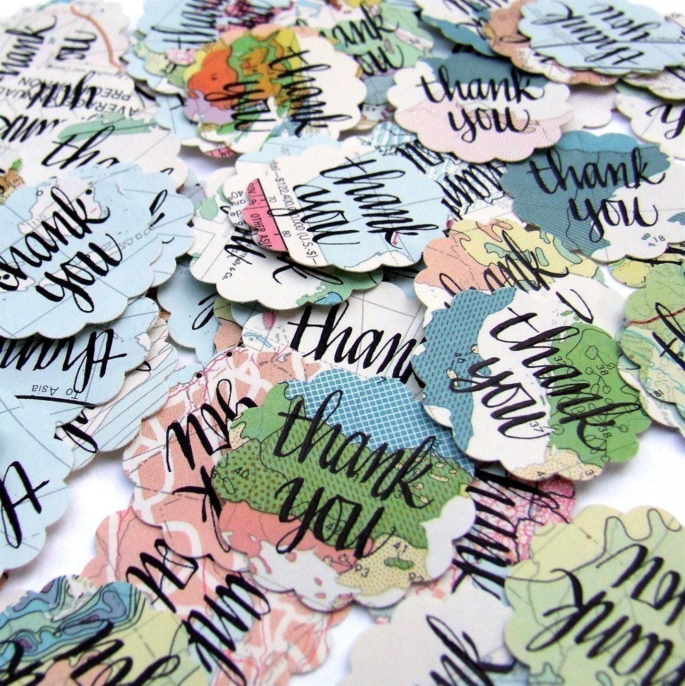 Vintage Atlas Thank You Envelope Seals