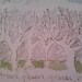 Ink and watercolour landscape drawing on handmade Japanese washi