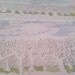 Ink and watercolour landscape drawing on handmade Japanese washi