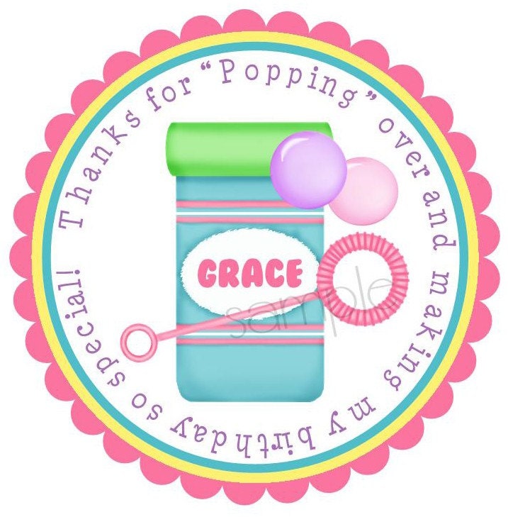 Bubble Stickers, Blowing Bubbles, Birthday party, Summer, Fun, Pool Party, Birthday, Children,Favor, Set of 12 Il_170x135