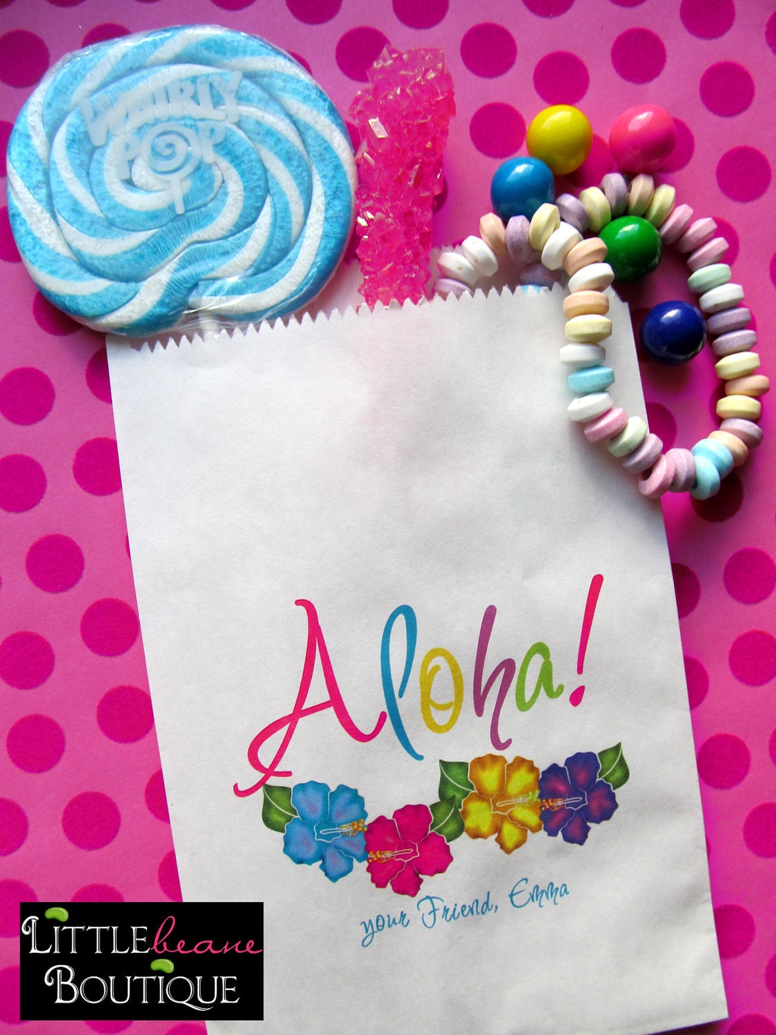 Luau Birthday Party , Hawaiian Luau, Favor bags, candy bags, Candy Buffet, Birthday party, Sweets, Treats, Set of 24