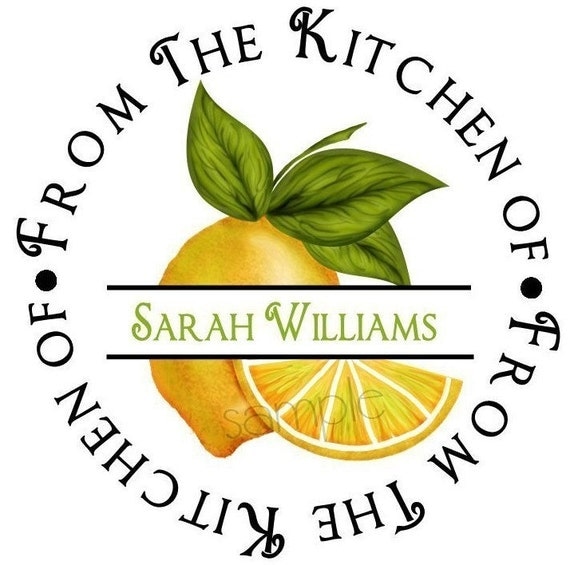 Lemon Kitchen Stickers, Sweet Lemons, Personalized Stickers,Fruit, Seals, Baking, Cooking, Kitchen, Labels, Seals, Custom, Set of 12 Il_570xn