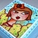 Girl Art Jewelry Box, Painted Wood Wooden Trinket Box, Square Ring Box Earring Holder Original Art Print Blue