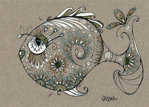 George, yes he's a pretty fish - Limited Edition ACEO mini print
