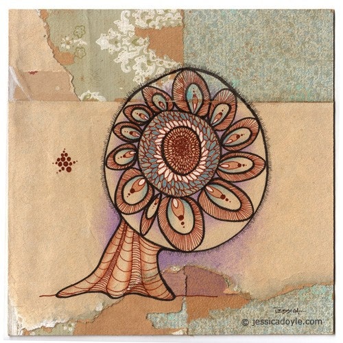 Infinessence - Original Mixed Media Sci Fi Illustration