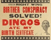 OBAMA BIRTH CERTIFICATE CONSPIRACY HAND PRINTED LETTERPRESS