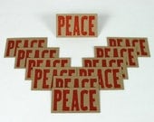 RED PEACE Mini Hand Printed Letterpress Cards and Envelopes - 20 pack