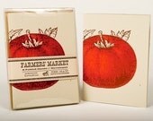 YUMMY TOMATO  CARDS Farmers Market Letterpress Card Pack of 8