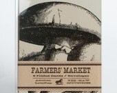 MUSHROOM LETTERPRESS CARDS Pack of 8 with Envelopes a6