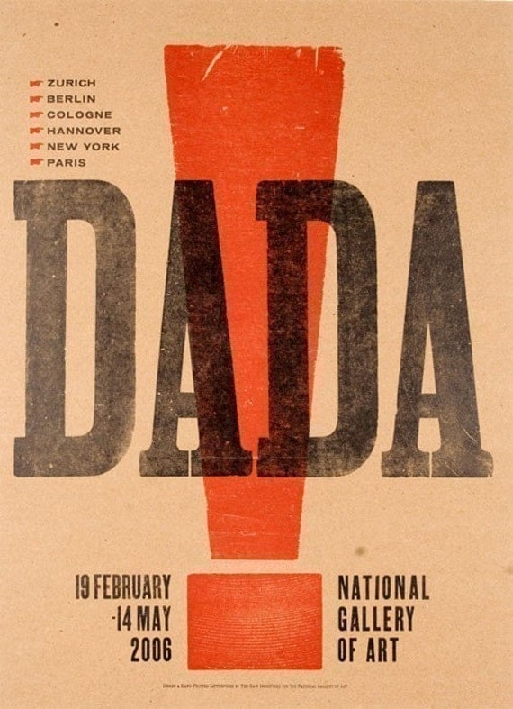 DADA EXCLAMATION POINT Hand Pulled Letterpress Print