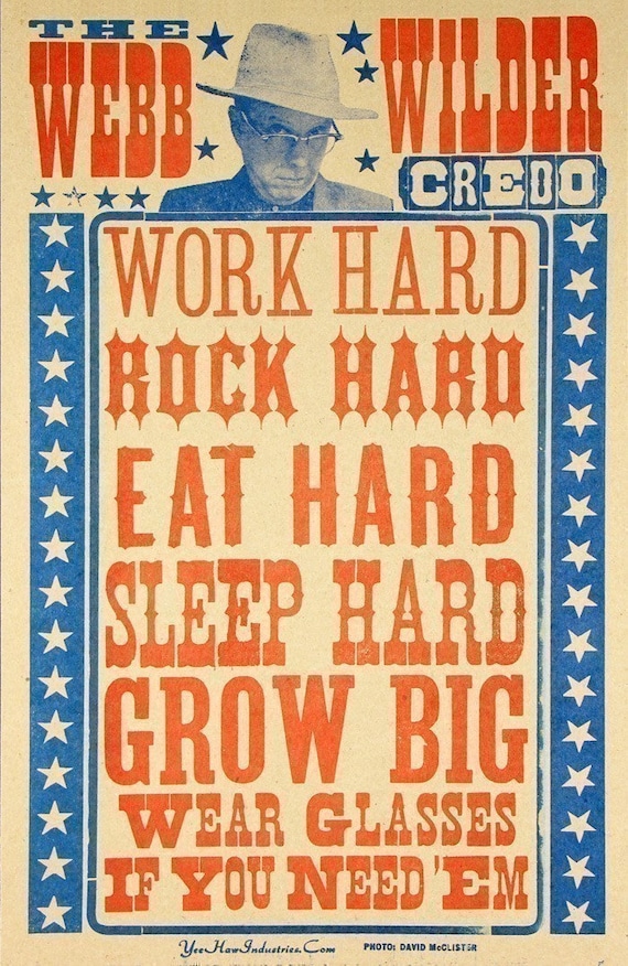 WEBB WILDER CREDO For '09 Hand Printed Letterpress Poster
