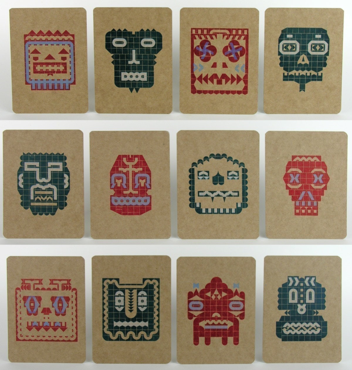 ALPHA ZOMBIES 12 Pack of Hand-Printed Letterpress Prints