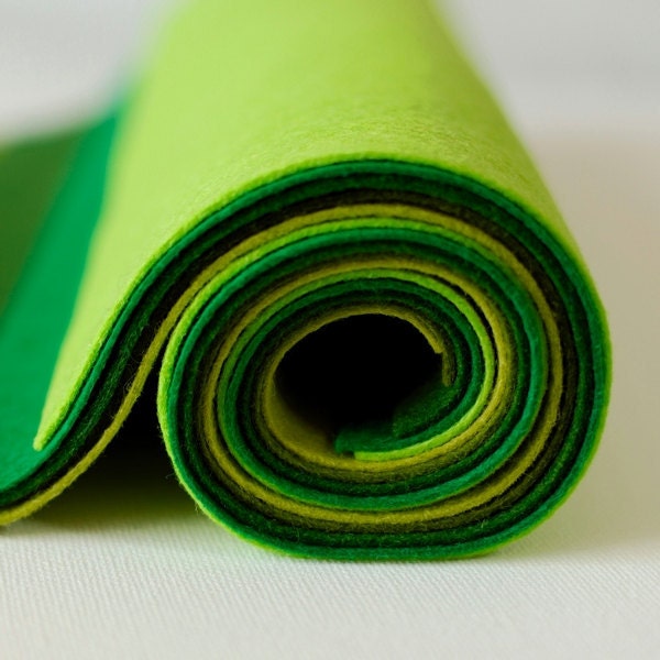Green with Envy set of 5 Wool Felt Blend sheets