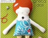 Girl Doll - Fabric Doll - Greta Doll PDF Sewing Pattern - Instant Download