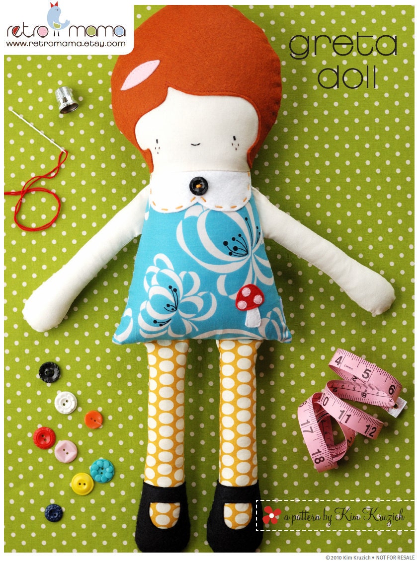 Greta Doll PDF Sewing Pattern Instant Download