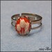 ON SALE Cameo Ring, Silver Adjustable with Cream and Orange Flowers