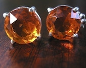 Fire Opal Orange -vintage glass earrings