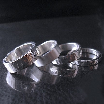 Twilight -hammered finish sterling silver ring