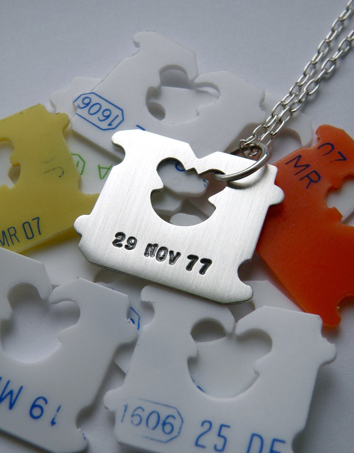 Milk and Bread - personalized sterling bread tag pendant in sterling silver