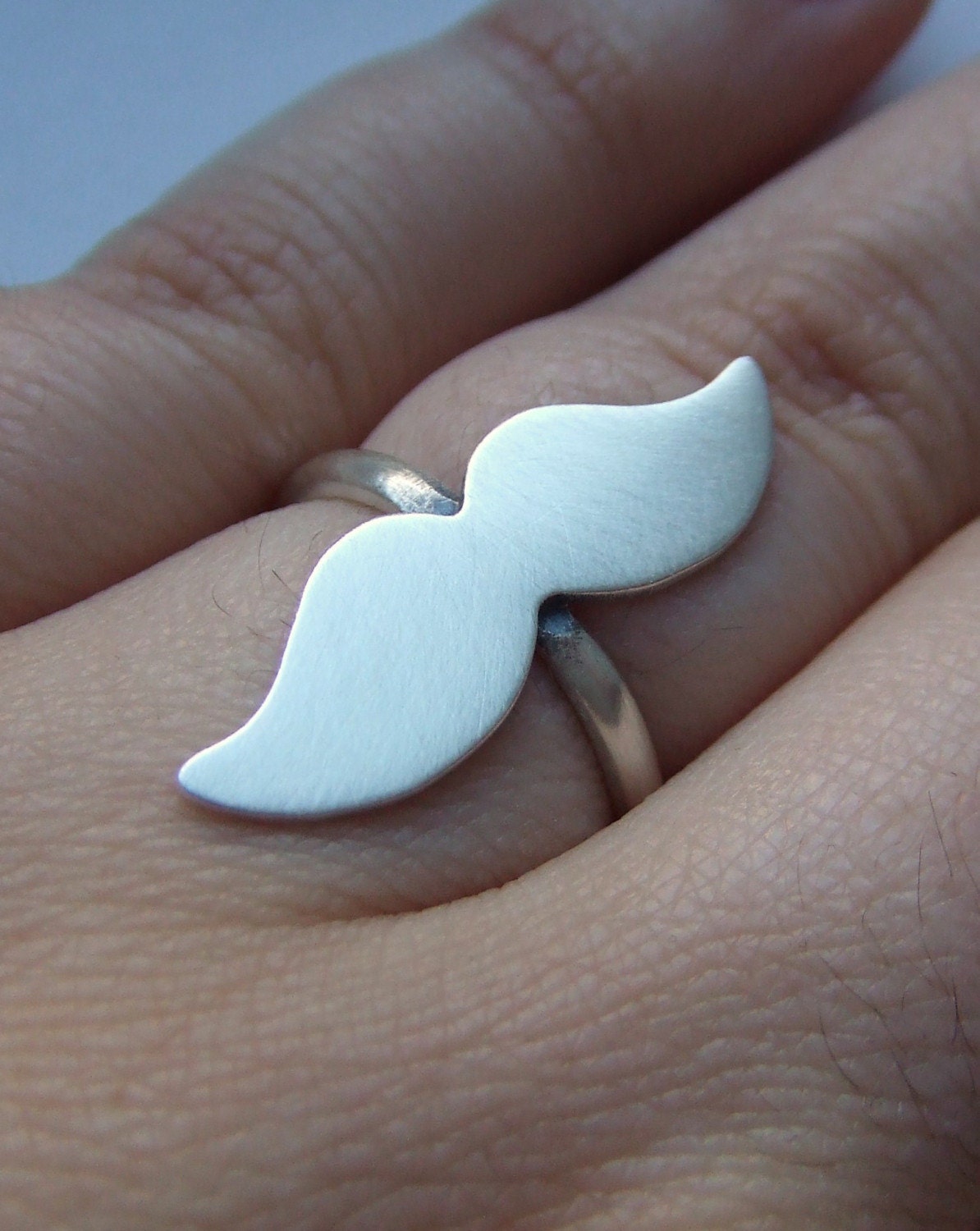 Incognito - geeky movember mustache silver ring