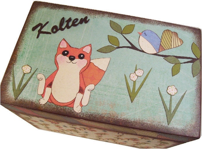 Keepsake Trinket  Box  MADE To ORDER  Decoupaged Sheep - Owl Box and Other Fun Designs  LARGE and Crafted by Hand