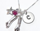 Dance Necklace. Personalized. Ballerina Necklace.Ballet Slippers