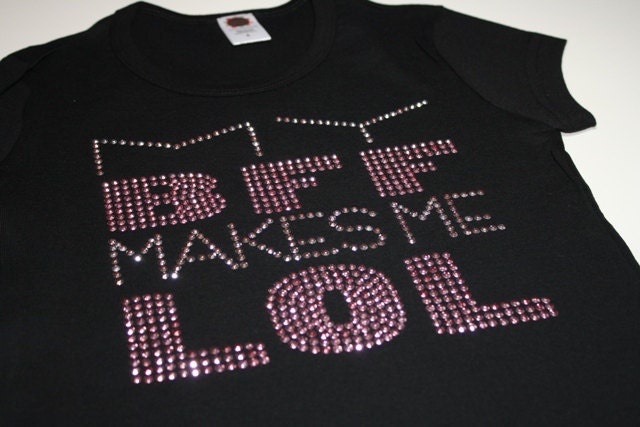 My BFF Makes Me LOL rhinestud  tee by Daisy Creek Designs