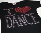 I (HEART) DANCE rhinestud  tee by Daisy Creek Designs