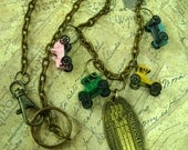 Toy Cars, Vintage Metal Cars and Chevrolet Key Tag Necklace Assemblage
