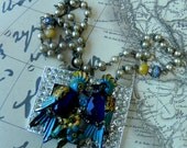 Jelly Belly Birds, Vintage Assemblage Necklace/choker
