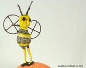 Bee on Field Flowers--Free USA Shihpping