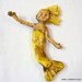 Spun Cotton Mermaid in Yellow - - Ornie - - Free USA Shipping