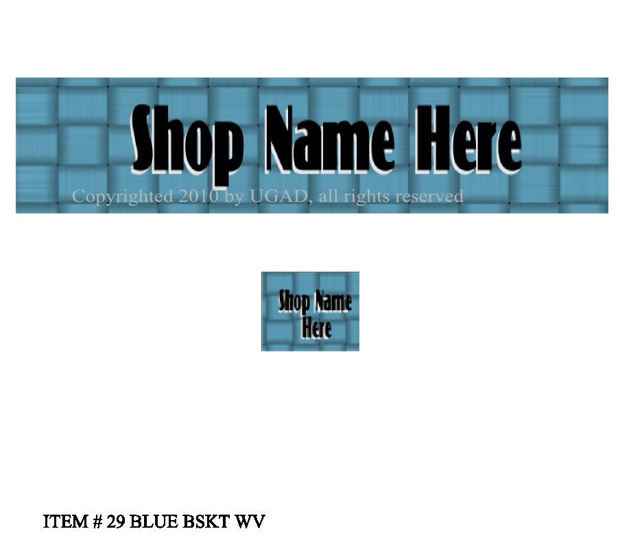 Two Piece Banner and Avatar Set, Blue Basket Weave, Starter Package