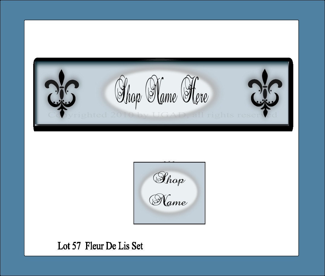 Semi Customizable Fleur De Lis Banner and Avatar Set, Four Piece Set