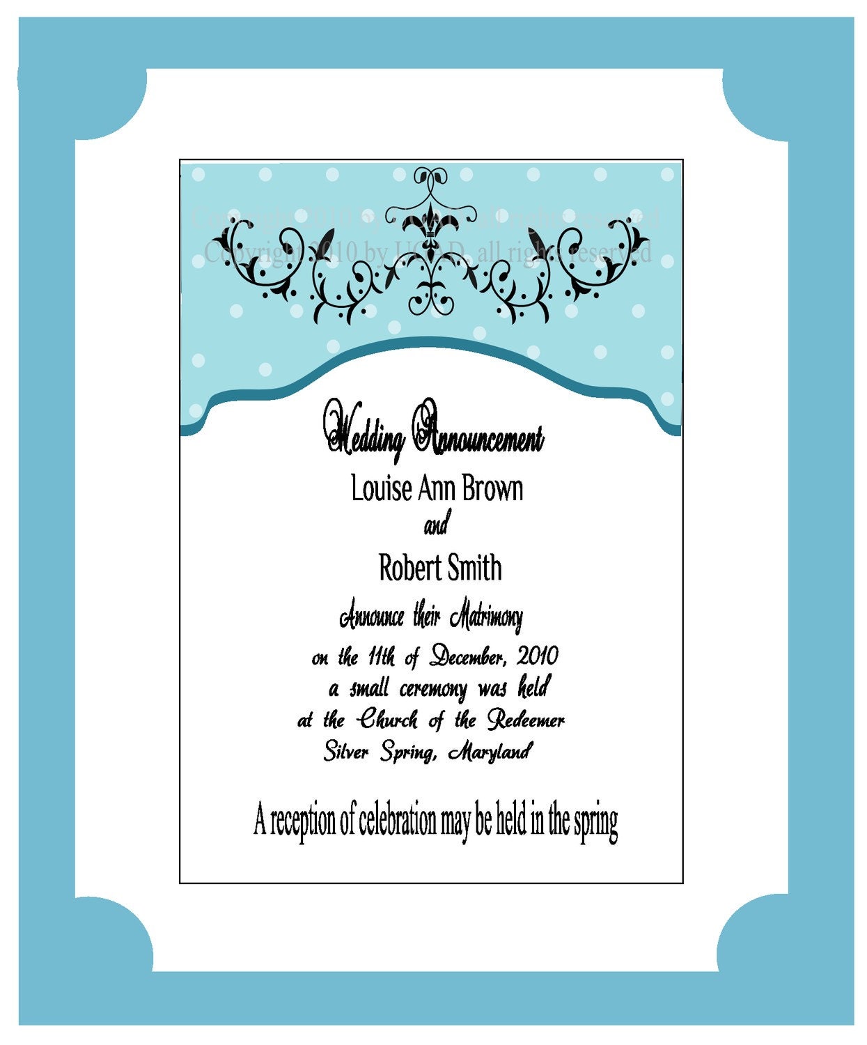 You Print It, Wedding Announcement, DIY, Style 2