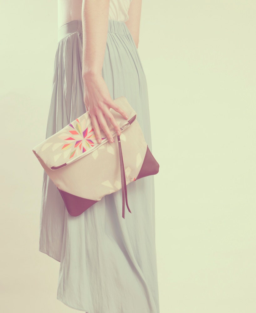 NOMAD Collection - STELLA Leather & Kimono Clutch